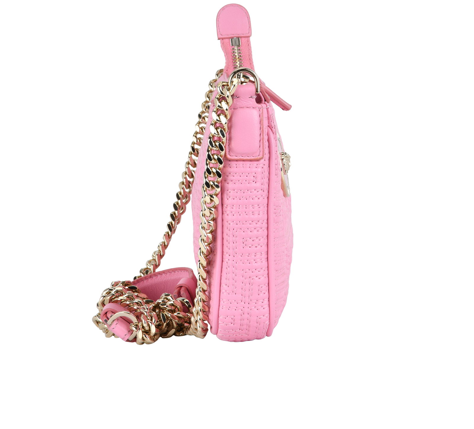 Medusa Logo Crossbody, &pound;295, Handbags, Pink, Leather, Side view